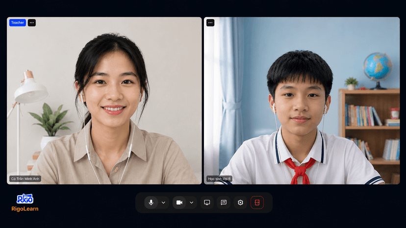 Học sinh học 1-1 cùng giáo viên Rigo